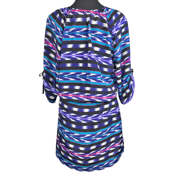 YUMI KIM Anthropologie ☆ Colorful Silky Drawstring Peasant Dress ☆ Size Medium - Picture 4 of 5